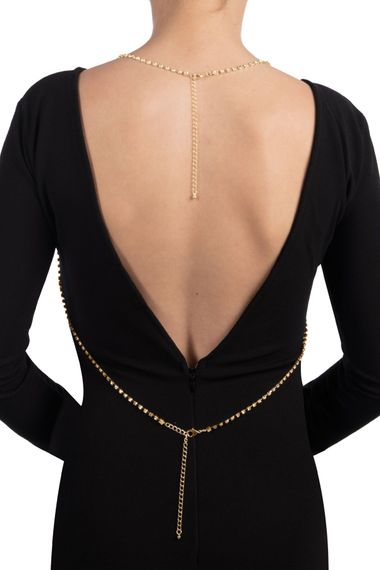 Золотистая цепочка для бюста Bijoux Pour Toi – Elena Gold со стразами | Зображення 1