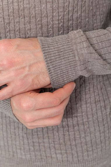 Светр чоловічий, колір мокко, 161R880 | Зображення 4