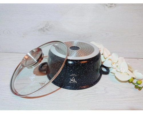 Каструля казан з мраморним антипригарним покриттям 20 х 9,2см./2,49 Л Top Kitchen TK00051 Чорна | Зображення 1