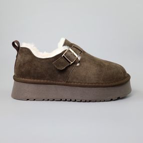 Угги жіночі замшеві хутро 590634 Коричневі 39 40 41