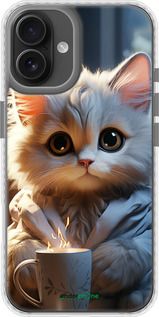 Чохол на iPhone 16 Plus Білий кіт "5646pm-3714-2448"