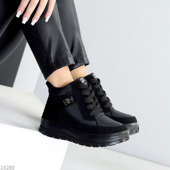 Легкі зручні теплі чорні черевики дутики на кожен день 37