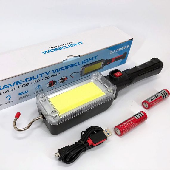 Ліхтар кемпінговий ZJ-8859-COB-3 акумуляторний 18650 х 2, зарядка від micro USB, з магнітом та гачком | Зображення 1