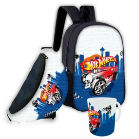 Набор детский Хот Вилс "Hot Wheels" рюкзак 36х27см сумка-бананка,кружка с принтом для мальчика (01614)