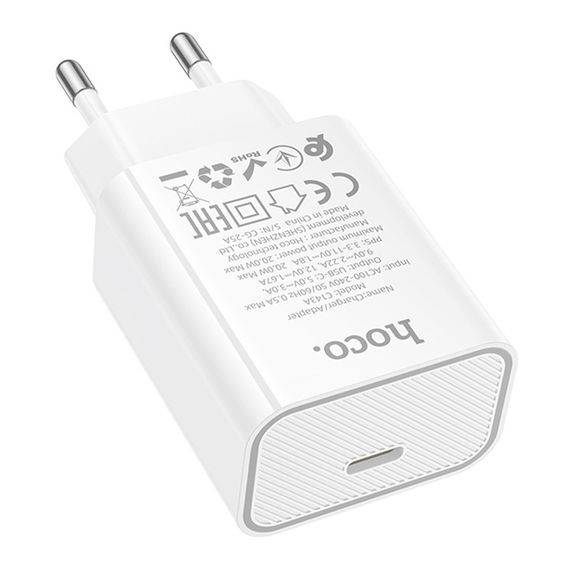 МЗП Hoco C143A Benefit PD20W (1USB-C) White | Зображення 5