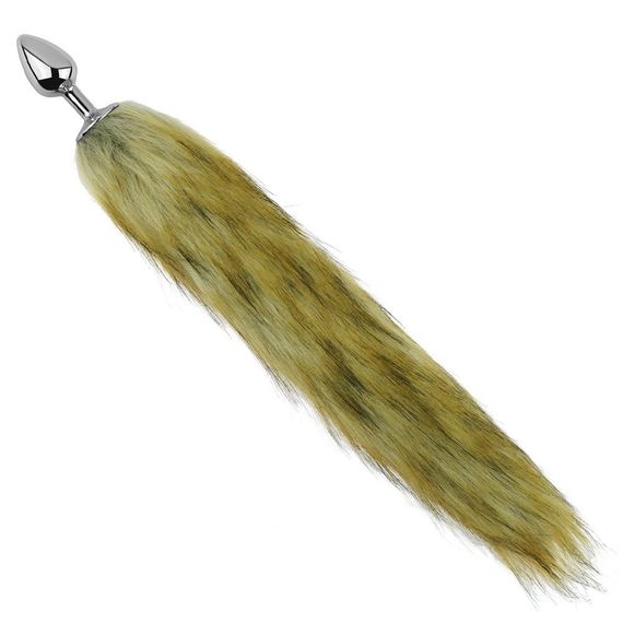 Анальна пробка з хвостом EGZO - Fox Tail Silver Plug Brown, size S Sex Aura | Зображення 1