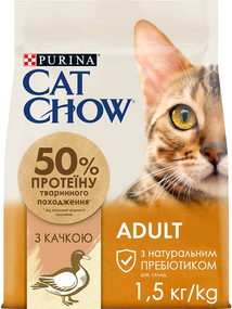 Сухий корм Purina Cat Chow Adult для дорослих котів, качка 1.5кг