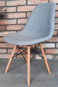 Стілець Eames тканина, сірий на букових ногах висота сидіння 46 см