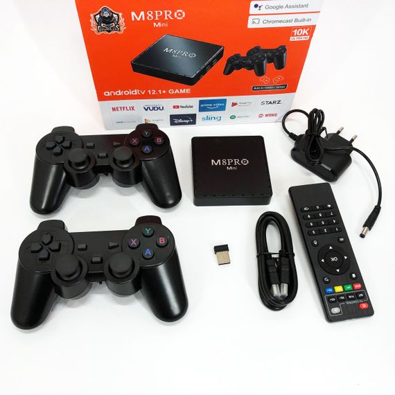 Игровая тв приставка AndroidTV+Game Box M8PRO Mini + 2 джойстика,  Игровая приставка с подключением к ТВ | Зображення 9