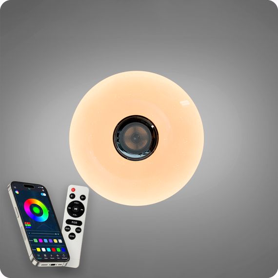 Люстра світлодіодна 517 Dlight RGB з пультом і  колонкою 70Вт Білий (02161) | Зображення 5
