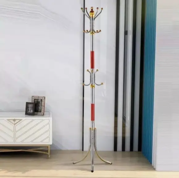 Металлическая напольная стойка-вешалка для одежды Coat Rack тренога 16 крючков | Зображення 3