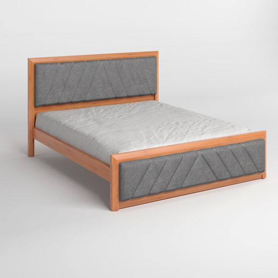 Полуторне дерев&#039;яне ліжко Mebigrand Барселона Б2 Яблуня/Аляска 93 (Сірий) 120х190 см (MBG-13672) | Зображення 1