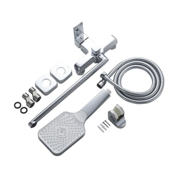 Смеситель латунный для ванны Lidz Orion 005 с поворотным изливом (c душевым гарнитуром) (k35) LDORI005CRM48094 Chrome | Зображення 7