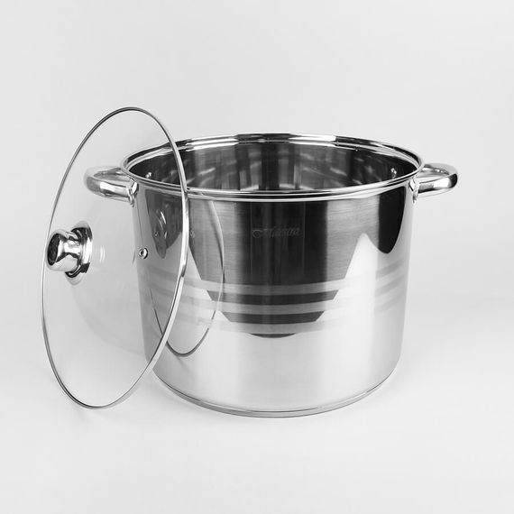 Каструля Maestro MR-3517-14, 14 л, 30 см, з нержавіючої сталі з кришкою, для всіх типів плит | Зображення 2