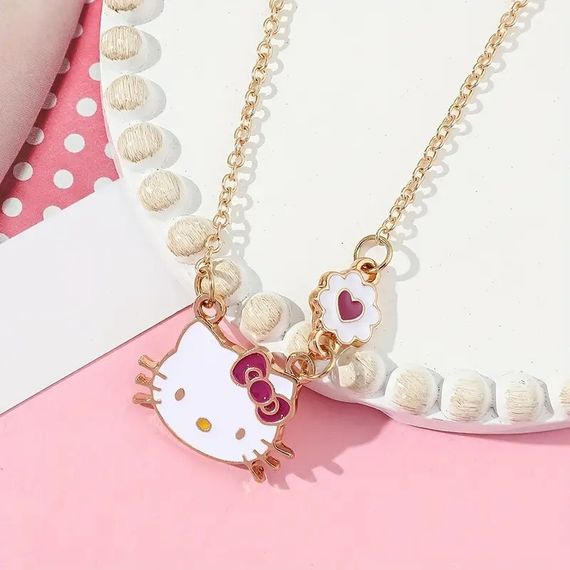 Кулон на цепочке с кошкой Hello Kitty Хелоу Китти милый и элегантный аксессуар 1.6 см | Зображення 5