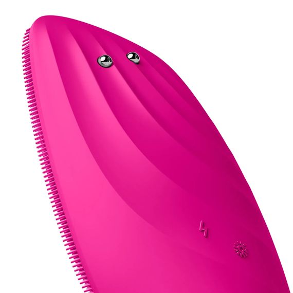 Очистительная щетка для лица GESKE Sonic Thermo Facial Brush&Face-Lifter 8в1 white, Малиновый | Зображення 4