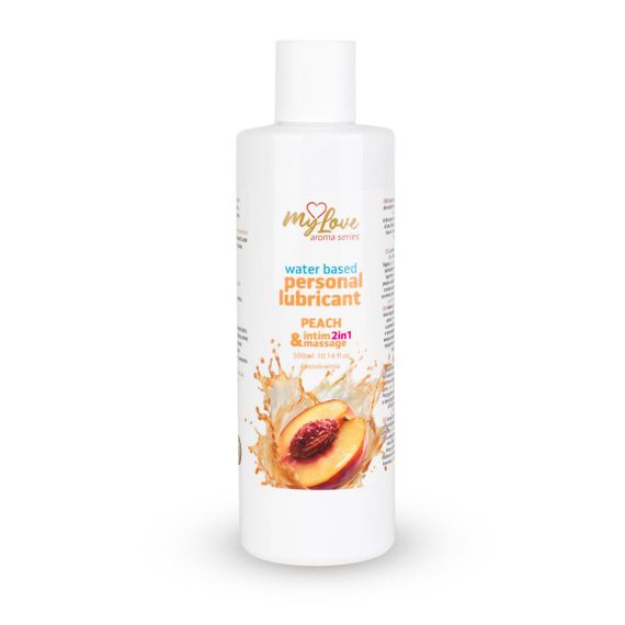 2в1 лубрикант та масажний гель - MyLove Aroma Series Intim&Massage Peach, 300 мл Sex Aura