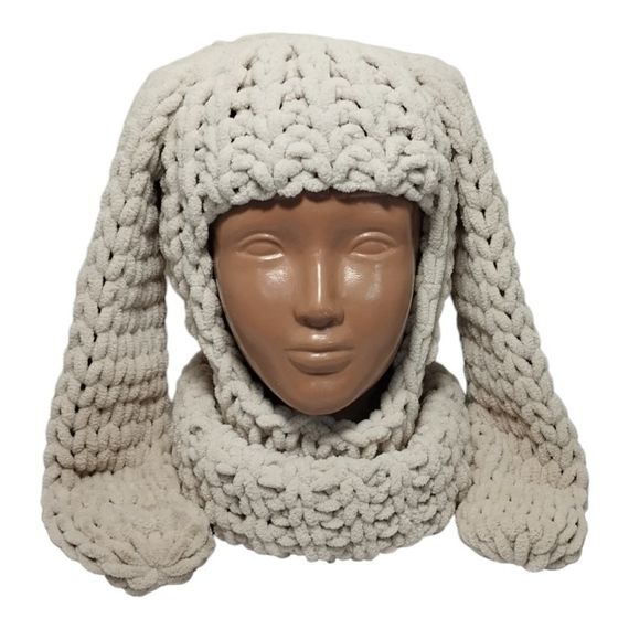 Балаклава колір 599 плюшева з вушками зайчика | Зображення 4