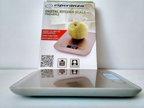Ваги кухонні електронні Esperanza EKS001 Pineapple до 5 кг з металевою платформою з нержавіючої сталі | Зображення 6