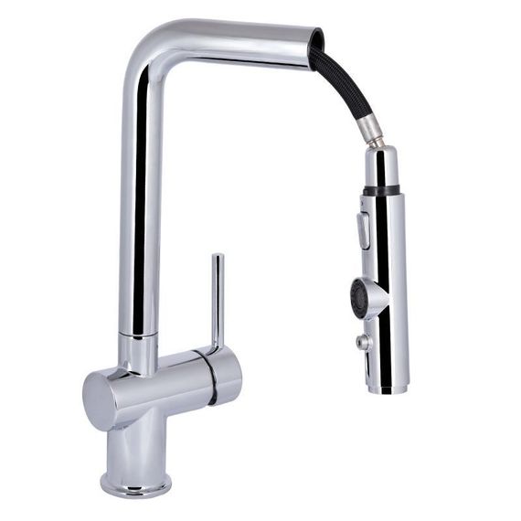 Змішувач для кухні Qtap Rozcesti з висувним виливом з підключенням для питної води QTROZ367CRM45941 Chrome | Зображення 2