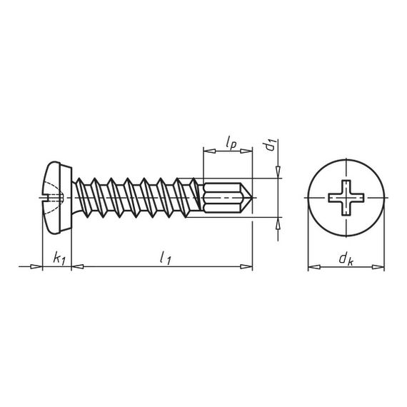 Саморіз зі свердлом для кріплення номерного знака Pias ® | Зображення 1
