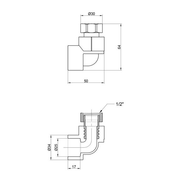 Кутник PPR Thermo Alliance з накидною гайкою 25х3/4" ВР DSE702 | Зображення 1