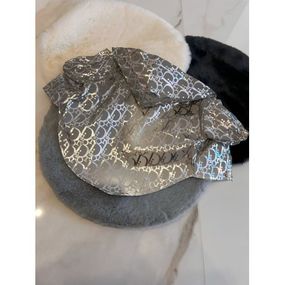 Брендовый дождевик для собак и котов Christian Dior  с капюшоном, плащ без задних лап, светоотражающий, серый