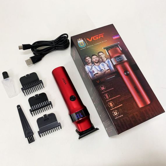 Машинка для стрижки волосся VGR V-987 RED, Бритва триммер для чоловіків | Зображення 9