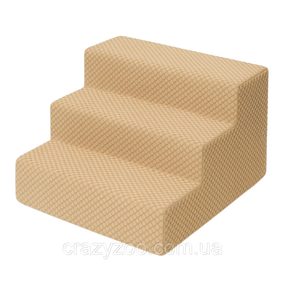 Ступеньки трехэтажные для собак и котов PolyPet бежевые 40x60x30 см KPK0021-22