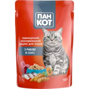 Пан Кот РИБА в соусі, пауч 100г (24шт/уп).