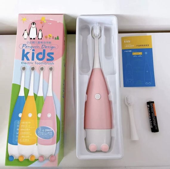 Дитяча електрична зубна щітка Пінгвінчик Focus Kids. Рожева | Зображення 6