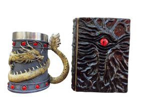 Подарунковий набір Кухоль 3D Танард Gold Rose та Блокнот 3D «Книга, що дивиться у відповідь»