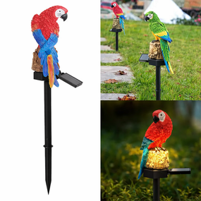 Ліхтар садовий SOLAR PARROT / Світильник для саду Папуга на сонячній батареї