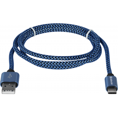 Дата кабель USB 2.0 AM to Type-C 1.0m USB09-03T PRO blue Defender (87817) | Зображення 1