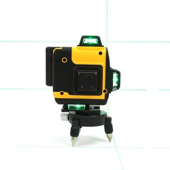 Акумуляторний лазерний нівелір 4D, 16-лінійний зелений рівень LUX з великим LED екраном, Tape-C зарядка (3.7V, 5AH). АКБ рівень | Зображення 3