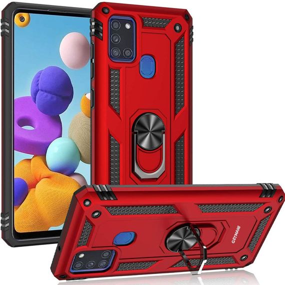 Противоударный чехол GETMAN (Ударопрочный) для Samsung Galaxy A21s Red