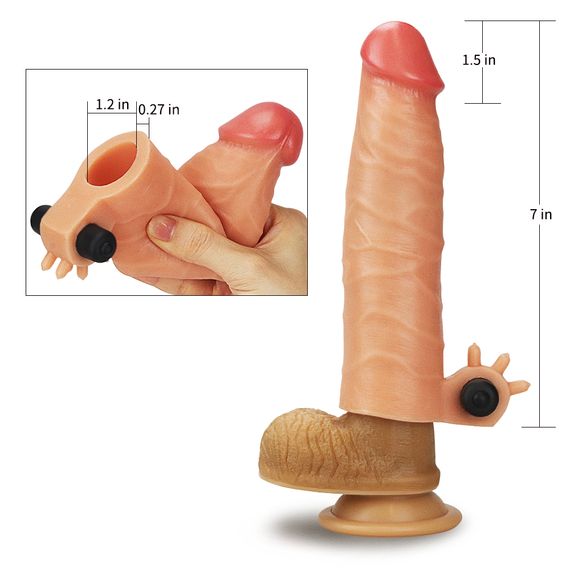 Вібронасадка на член - Revolutionary Silicone Nature Extender Add 1.5" Flesh | Зображення 2