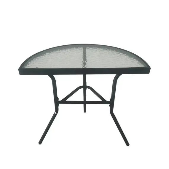 Стол садовый полукруглый стеклянный Bonro B-1913 черный для балкона террасы улицы 42400945 | Зображення 2