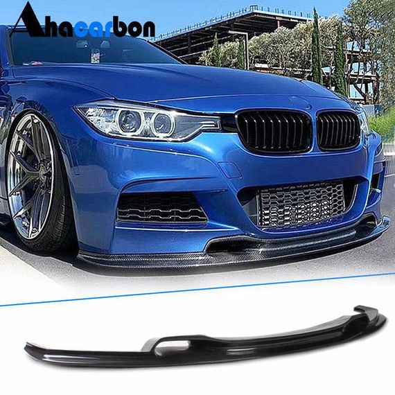 Накладка на передній бампер Lip V-Style (для F30 M-Sport, Карбон) для BMW 3 серія F-30/31/34 2012-2019 рр | Зображення 1