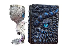 Подарунковий набір Келих 3D Єдиноріг і Блокнот 3D «Книга тіней і Глубін»