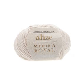 Пряжа для плетення Alize merino royal 67 слонова кістка алізе меріно роял 100% вовна