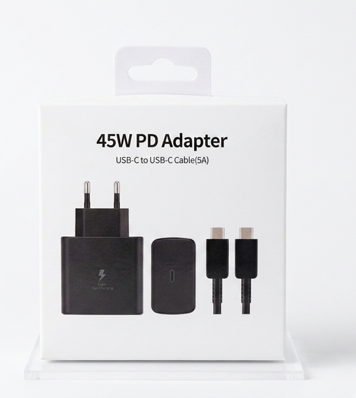 Сетевое зарядное устройство Travel Charger адаптер 1 порт USB-C 45W кабель USB-C 5A Черное | Зображення 4