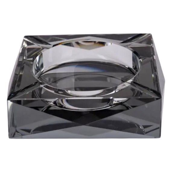 Стеклянная пепельница для сигарет 13х13х4 см пепельница квадратная настольная Серая HP-4-131