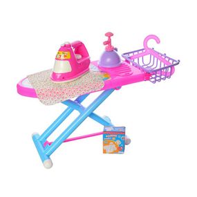Детская бытовая техника "Гладильная доска" 2500(Pink) утюг 15 см, корзина, вешалка