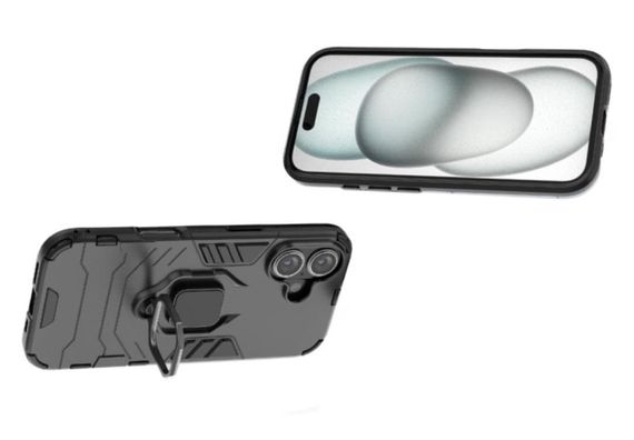 Чехол бампер Primolux Ring Armor для Apple iPhone 16 - Black | Зображення 1
