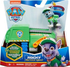 Щенячий патруль Спасательный мусоровоз и фигурка Рокки Оригинал PAW Patrol Rocky Recycle Truck