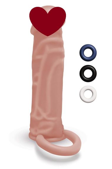 Насадка реалістична Size-Up пеніс, що подовжує, бежева sexstyle