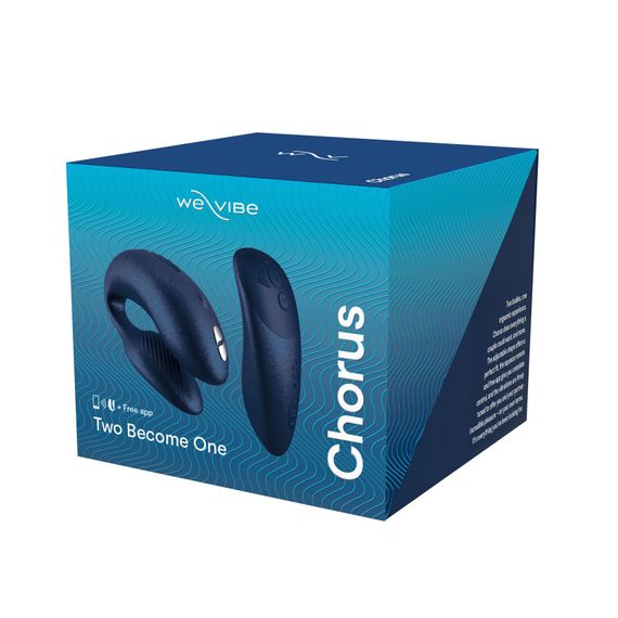 Смарт-вібратор для пар We-Vibe Chorus Cosmic Blue, сенсорне керування вібраціями стисненням пульта | Зображення 8