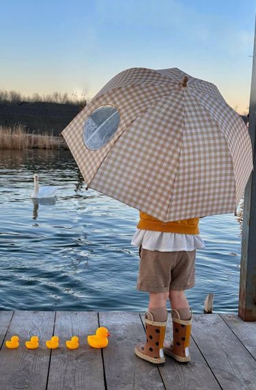 Парасолька дитяча напівавтомат Бежевого кольору | Зображення 6