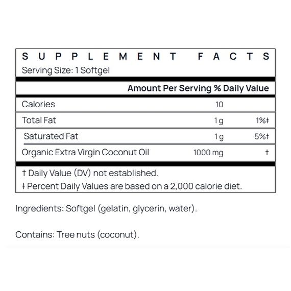 Олія кокосова Jarrow Formulas Coconut Oil Extra Virgin 1000 mg 120 Softgels | Зображення 1